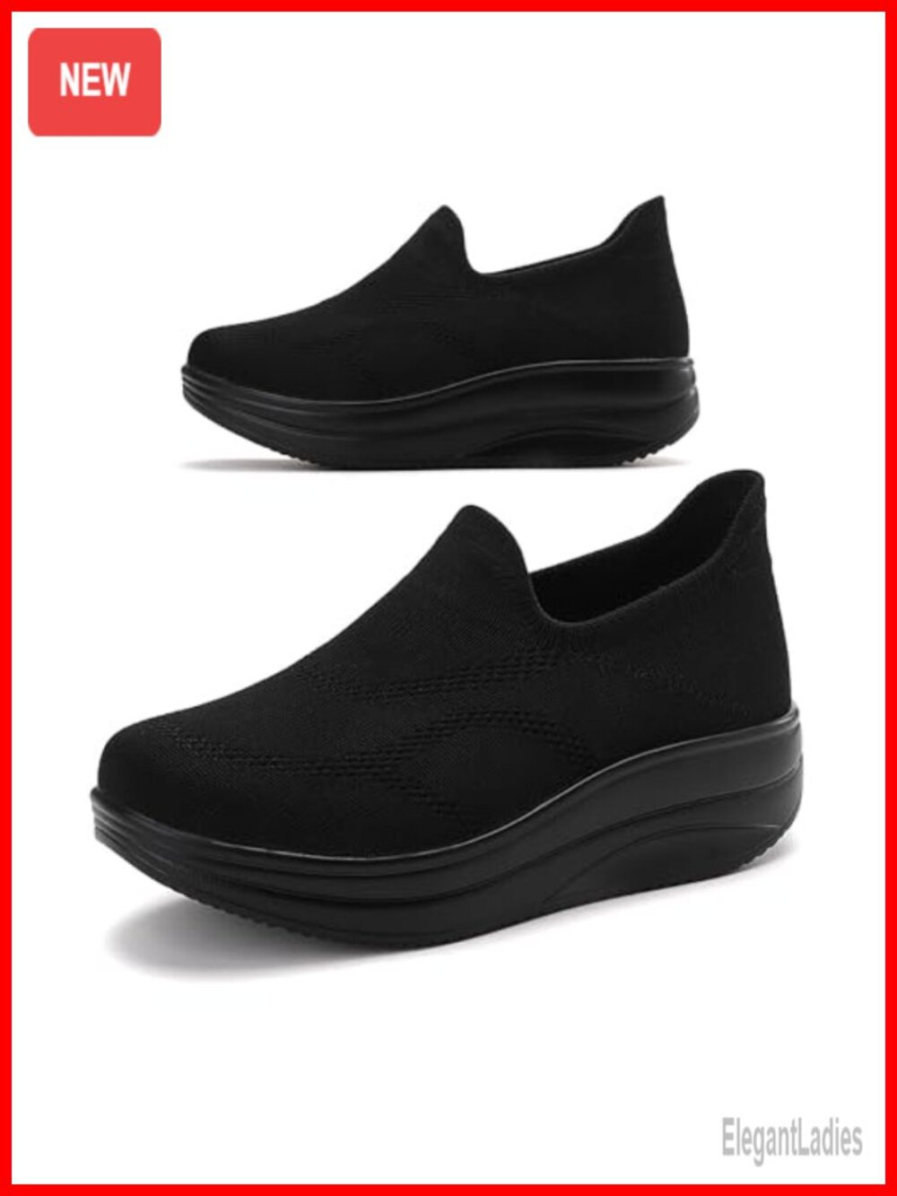 Women's Comfortable Orthopedic Slip-On Walking Shoes, Rocker Bottom, Non-Slip